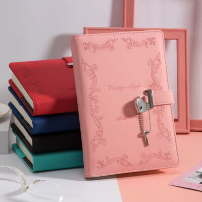 360 Pages Thick PU Leather Journal A5 Notebook Lined Paper Writing Diary w/ Lock-image