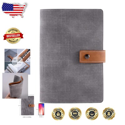 A5 Faux Leather Refillable Journal with 6-Ring Binder and Calendar for Travelers-image