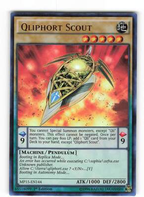 Yugioh QLIPHORT SCOUT, mp15-en144 Ultra Rare English NM 1st edition-image