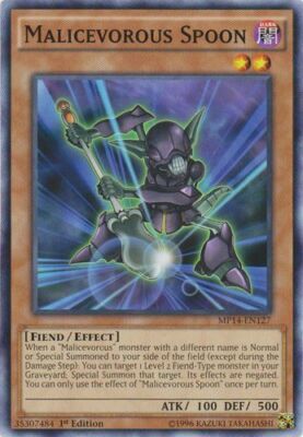 Yugioh! LP Malicevorous Spoon - MP14-EN127 - Common - 1st Edition Lightly Played-image