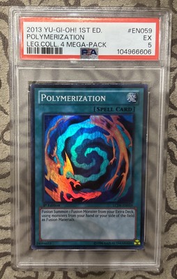2013 Yugioh! 1st Edition POLYMERIZATION Leg. Collection 4 Mega-Pack #EN059 PSA 5-image
