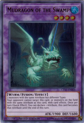 Yugioh! LP Mudragon of the Swamp - CT15-EN005 - Ultra Rare - Limited Edition Lig-image