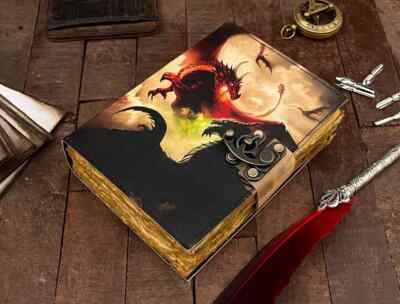 DND journal Book of shadows leather journal • witch Spell book, grimoire journal-image