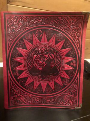 leather bound Notebook With Dark Symbols And Birds-image