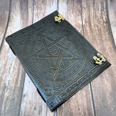 Leather journal large Black Pentagram Leather dairy Premium journal [13*10 INCH]-image