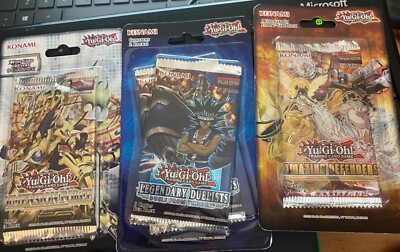 Yugioh 4 Sealed Packs 2-Legendary Duelist 1 Amazin Defenders 1 Dimension Force-image