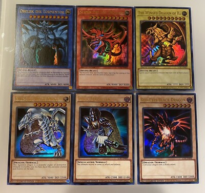 🔥Yugioh Egyptian God Cards Set Slifer Obelisk Ra Ultras Yugi Kaiba Joey-image
