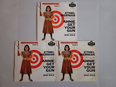 Ethel Merman Rare Vinyl Single Set X3 Annie Get Your Gun Parts 1, 2 And 3 Free-image