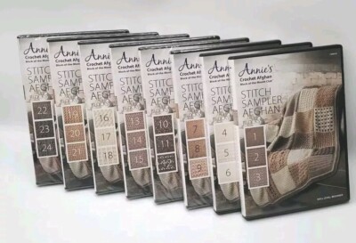 Annie's Crochet Afghan Block of the Month Club Stitch Sampler Blks 1 -24 DVDs-image