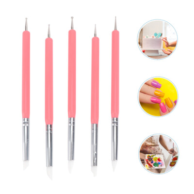  5 Pcs Polymer Clay Dotting Tool Sculpting Brushes Double-ended Tools-image