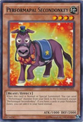 Performapal Secondonkey - MP16-EN105 - Rare - Unlimited Edition x1 - Near Mint-image