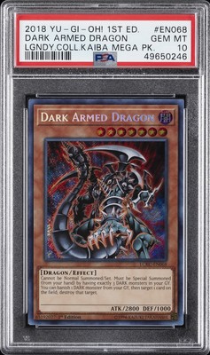 2018 YU-GI-OH! LEGEND COLL KAIBA MEGA PACK 1ST ED DARK ARMED DRAGON PSA 10-image