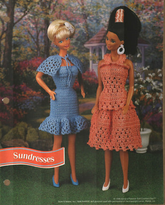 NEW 2 SUNDRESSES FASHION DOLL ANNIE'S CROCHET PATTERN INSTRUCTIONS-image