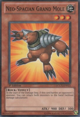 Yugioh! LP Neo-Spacian Grand Mole - LCGX-EN022 - Common - 1st Edition Lightly Pl-image