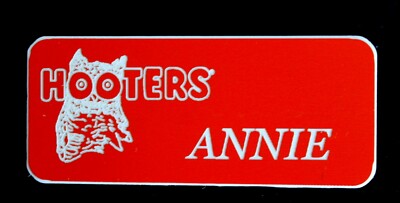 Hooters Uniform Annie Name Tag Pin Back Dress Up Role Play  Halloween Costume-image