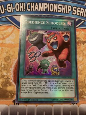 YUGIOH Obedience Schooled  MP14-EN242 1st Edition NM NEVER PLAYED!!!-image