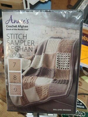 NEW ANNIE'S CROCHET AFGHAN STITCH SAMPLER AFGHAN BLOCKS 7, 8 and 9.-image