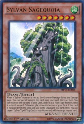 Yu-Gi-Oh Card - MP15-EN016 - SYLVAN SAGEQUOIA (ultra rare holo) - NM/Mint-image