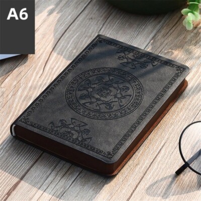 Vintage PU Leather Journal – 2025 Diary Black Notebook Gift for Office or Travel-image