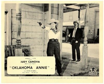OKLAHOMA ANNIE Original Lobby Card Judy Canova firing pistol 1952 western-image