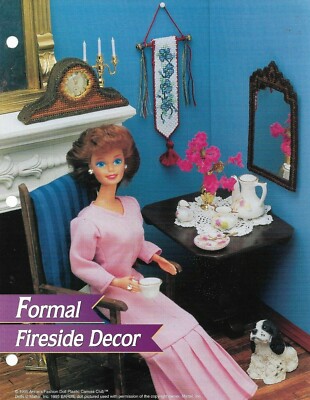 NEW FORMAL FIRESIDE DECOR FASHION DOLL ANNIE PLASTIC CANVAS PATTERN INSTRUCTIONS-image