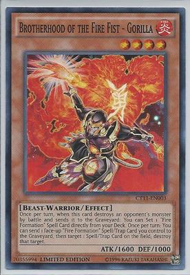 3X YUGIOH CT11-EN003 BROTHERHOOD OF FIRE FIST GORILLA SUPER RARE NEAR MINT NM-image
