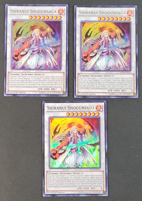 Yugioh TCG - 3x Shiranui Shogunsaga - MP16-EN212 - 1st Ed - NM - Ultra Rare 2016-image