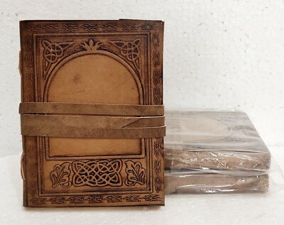 6x8 inch Notebook Custom Logo Rustic Vintage look Handmade Leather Bound Agenda-image