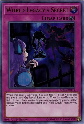 1 x World Legacy's Secret - MP18-EN218 - Ultra Rare - 1st Edition Near Mint, Eng-image