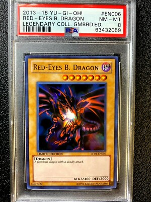 2013-18 Legendary Collection EN006 Red Eyes B Dragon PSA 8 Limited Edition Ed.-image