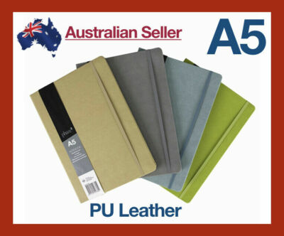 A5 Lined Paper/PU Leather/Elastic/Vintage Diary Notebook/Journal/Hardcover Beige-image