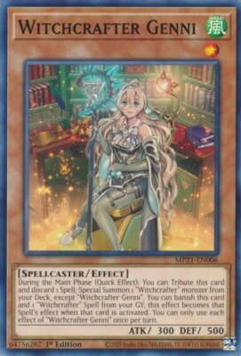YGO-4x-Near Mint-Witchcrafter Genni - MP21-EN006 - Common - 1st Edition-2021 Meg-image