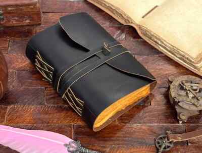 Leather Journal Vintage Handmade Leather Notebook  Leather-bound Journal Book-image