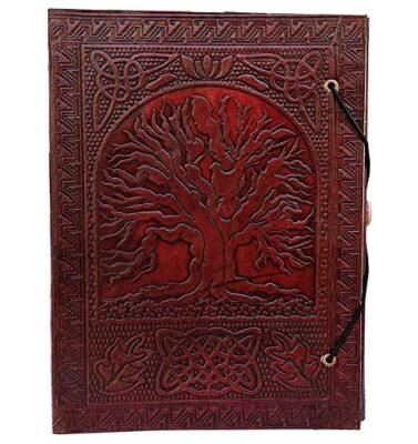 Large Tree of Life Leather Journal Bound Leather Journal Leather Journal Brown-image