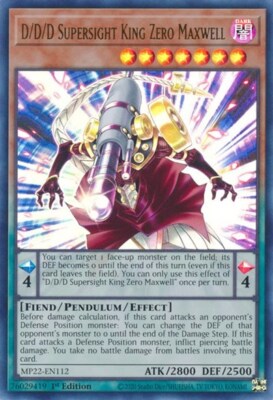 1x D/D/D Supersight King Zero Max NM Eng YuGiOh - 2022 Mega Tin - Pharoah's Gods-image