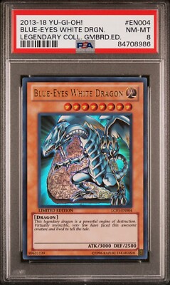 Blue Eyes White Dragon YuGiOh 2013-18 Legendary Collection Gameboard PSA 8-image