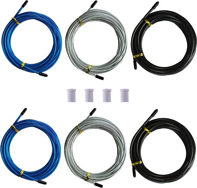 Cable for Speed Jump Rope, 6Pcs 10Ft Stainless Steel Wire with Polymer Coating f-image
