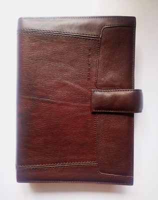 Piquadro Agenda Leather Planner Organizer Cover Brown color Large size Italy-image