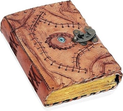 Vintage Hocus Pocus Book of Spells Leather Journal Evil Eye Diary Book Christmas-image