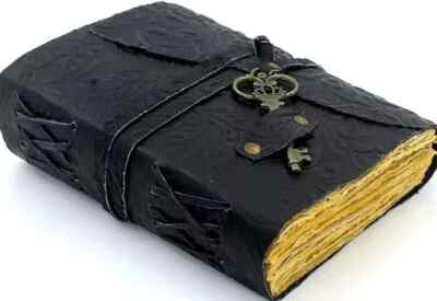 Vintage Leather bound Journal Antique Handmade Paper Notebook Diary Sketchbooks-image