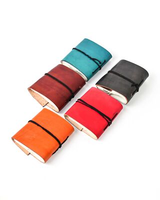 Handmade Leather Bound Book of Shadows Mini Leather Journal Notebook Aesthest...-image