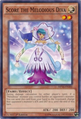 Yugioh! LP Score the Melodious Diva - MP16-EN184 - Common - 1st Edition Lightly -image