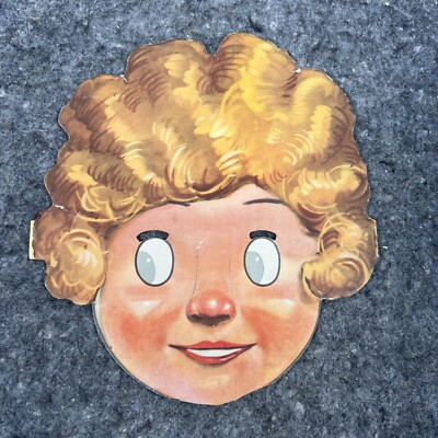 1930's LITTLE ORPHAN ANNIE PAPER FACE MASK Ovaltine Famous Artists Syndicate -A-image