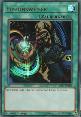 yugioh 1x Fusion Weiser LCKC-EN089 ULTRA RARE 1ST EDITION GERMAN-image