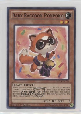 2014 Yu-Gi-Oh! Mega-Tins Mega Pack 1st Edition Baby Raccoon Ponpoko 0g4-image