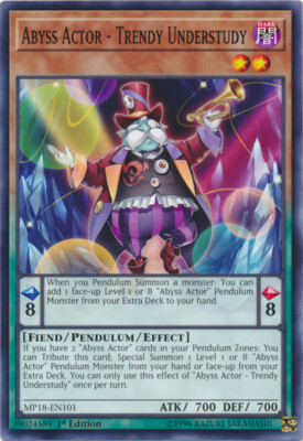 Heavily Played, English Yu Gi Oh Abyss Actor - Trendy Understudy - MP18-EN101 - -image