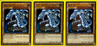 YuGiOh! x3 Blue-Eyes White Dragon [LC01-EN004] Ultra Rare; Limited Edition NVP-image