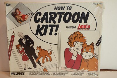 HOW TO CARTOON KIT! WITH ANNIE 1977 SEALED-image