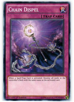 Chain Dispel - MP15-EN118 - Common - 1st Edition NM YuGiOh!  2015 Mega-Tin Mega -image