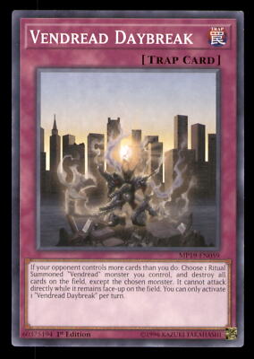 Yugioh Vendread Daybreak #MP19-EN059 2019 Gold Sarcophagus Tin Mega Pack LP-image